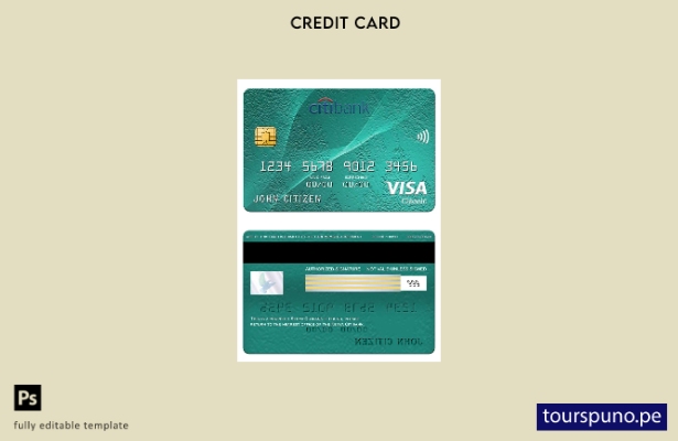 lista para imprimir plantilla de tarjeta clásica visa Citibank de Kenia